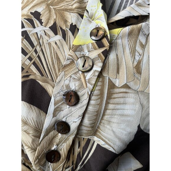 Salvatore Ferragamo Safari Logo Sheered Tan Brown Belted Maxi dress EEUC US14/42 - Picture 7 of 15